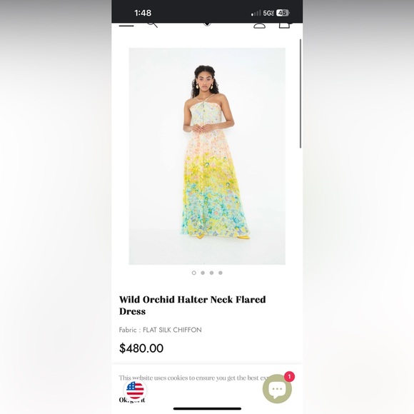 Wild Orchid Halter Neck Flared Dress La Fuori Anthropologie Floral Maxi NWT - Picture 15 of 16